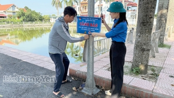 Đoàn Thanh niên xã Nguyễn Trãi: Treo biển cảnh báo phòng, chống tai nạn đuối nước