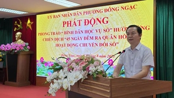 Phường Đông Ngạc phát động “Bình dân học vụ số” - Cán bộ là hạt nhân trong chuyển đổi số