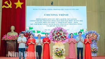 Chương trình đồng diễn dân vũ chào mừng thành công Đại hội đại biểu Đảng bộ xã Yên Mô lần thứ I, nhiệm kỳ 2025-2030