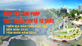 (Infographic) Mục tiêu, giải pháp phát triển kinh tế tư nhân trên địa bàn Đắk Lắk đến năm 2030, tầm nhìn năm 2045