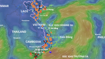 Áp thấp nhiệt đới vừa hình thành trên Biển Đông, hướng vào vịnh Bắc Bộ