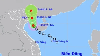 Áp thấp nhiệt đới sẽ vào đất liền Quảng Ninh trong sáng 19/8