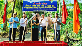 Khởi công xây dựng cầu Tâm An tại xã Thạnh Hòa