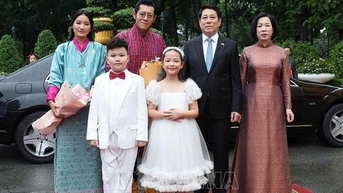 Chủ tịch nước Lương Cường chủ trì lễ đón cấp Nhà nước Quốc vương Bhutan