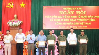 Phường An Khê khen thưởng 7 cá nhân, tập thể trong phong trào Toàn dân bảo vệ an ninh Tổ quốc