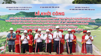 Khởi công cầu Ngòi Phát thuộc dự án xây dựng đường dọc sông Hồng kết nối cửa khẩu Bản Vược đến Y Tý