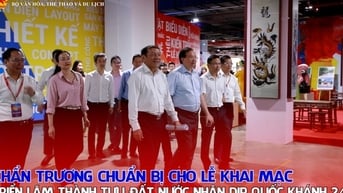 Khẩn trương chuẩn bị cho lễ khai mạc Triển lãm thành tựu Đất nước nhân dịp 80 năm Quốc khánh 2/9