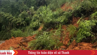 Đường tỉnh 521C qua xã Pù Luông bị sạt lở nghiêm trọng