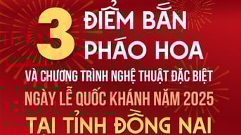 [Infographic] 3 điểm bắn pháo hoa mừng Lễ Quốc Khánh 2-9 tại Đồng Nai