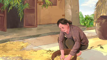 Sân gạch ấu thơ