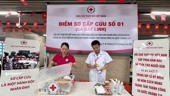 Hội Chữ thập đỏ Việt Nam triển khai điểm sơ cấp cứu tại các ga đường sắt phục vụ Đại lễ