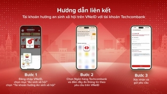 Techcombank ភ្ជាប់ជាផ្លូវការជាមួយកម្មវិធី VNeID ដែលគាំទ្រអតិថិជនឱ្យទទួលបានប្រាក់សន្តិសុខសង្គម