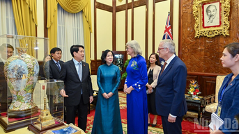 [Ảnh] Chủ tịch nước Lương Cường chủ trì chiêu đãi cấp Nhà nước Toàn quyền Australia