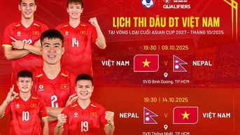 AFC xác nhận đội tuyển Việt Nam đá 2 trận với Nepal trên sân nhà