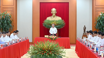[Ảnh] Tổng Bí thư Tô Lâm chủ trì làm việc với Ban Thường vụ Đảng ủy Bộ Ngoại giao