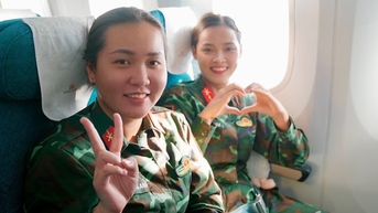 ទាហានស្រីជាង 360 នាក់ ត្រឡប់មកទីក្រុងហូជីមិញវិញ បន្ទាប់ពីក្បួនដង្ហែរទិវាជាតិលើកទី 80