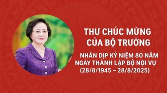 THƯ CHÚC MỪNG CỦA BỘ TRƯỞNG NHÂN DỊP KỶ NIỆM 80 NĂM NGÀY THÀNH LẬP BỘ NỘI VỤ (28/8/1945 - 28/8/2025)