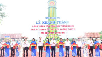 Quảng Trị: Khánh thành công trình tôn tạo Khu tưởng niệm nơi hy sinh của 16 thanh niên xung phong