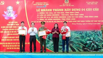Vĩnh Long khánh thành 4 cầu giao thông do Bộ Công an và Vietcombank xây dựng