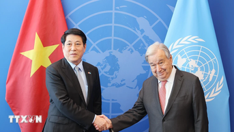 ប្រធានរដ្ឋ Luong Cuong ជួបជាមួយអគ្គលេខាធិការអង្គការសហប្រជាជាតិ លោក Antonio Guterres
