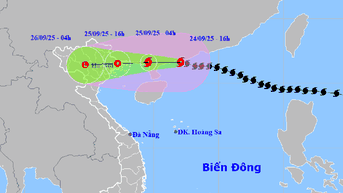Bão Ragasa tiếp tục giảm cấp, Bắc Bộ mưa to từ đêm 24/9