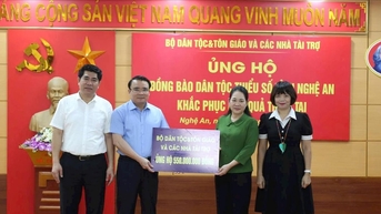 ក្រសួង​ជនជាតិ និង​សាសនា គាំទ្រ​ជនជាតិភាគតិច​ដែល​រងគ្រោះ​ដោយ​ខ្យល់ព្យុះ និង​ទឹកជំនន់​នៅ Nghe An។