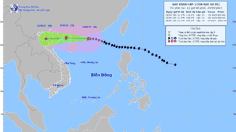 Bão Ragasa giật trên cấp 17, hướng vào Quảng Ninh - Hải Phòng