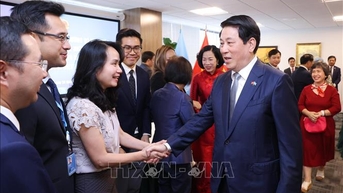 Chủ tịch nước gặp mặt cán bộ các cơ quan đại diện Việt Nam và cộng đồng tại Hoa Kỳ
