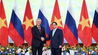 [រូបថត] នាយករដ្ឋមន្ត្រី Pham Minh Chinh ជួបជាមួយប្រធានរដ្ឋ Duma នៃសហព័ន្ធរុស្ស៊ី Vyacheslav Volodin