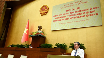 [រូបថត] ប្រធានរដ្ឋសភាលោក Tran Thanh Man ធ្វើជាប្រធានសន្និសីទលើកទី៨ នៃសមាជិករដ្ឋសភាពេញម៉ោង