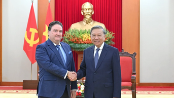 [រូបថត] អគ្គលេខាបក្ស To Lam ទទួលជួបឯកអគ្គរដ្ឋទូតអាមេរិកប្រចាំនៅវៀតណាម Marc Knapper