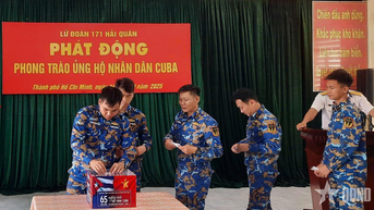 Lữ đoàn 171 hưởng ứng chương trình ủng hộ nhân dân Cuba
