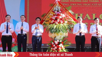 Bí thư Tỉnh ủy Nguyễn Doãn Anh và Chủ tịch UBND tỉnh Đỗ Minh Tuấn dự lễ khai giảng năm học 2025-2026 tại Trường THCS Trần Mai Ninh