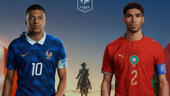 Frankrijk tegen Marokko op het veld