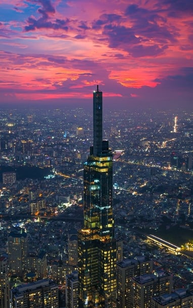 ថ្ងៃលិច Saigon គឺខុសគ្នានៅពេលដែលមើលពីកម្ពស់ 400 ម៉ែត្រ