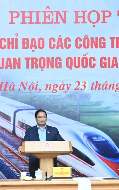 [រូបថត] នាយករដ្ឋមន្ត្រី Pham Minh Chinh ជាប្រធានកិច្ចប្រជុំស្តីពីគម្រោងផ្លូវដែក