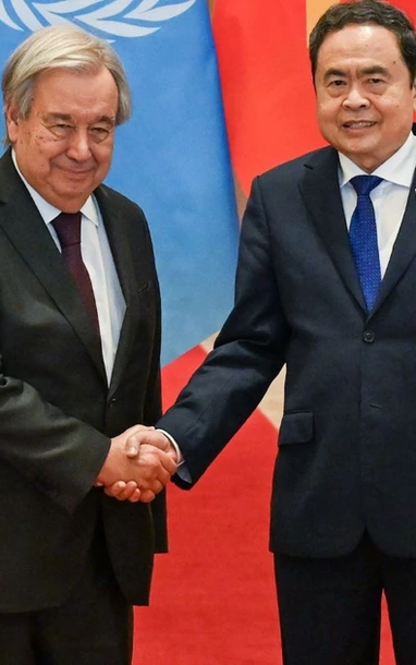 [Ảnh] Chủ tịch Quốc hội Trần Thanh Mẫn tiếp Tổng Thư ký Liên hợp quốc Antonio Guterres
