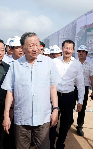 [រូបថត] អគ្គលេខាធិកា To Lam ទៅទស្សនាគម្រោងអាកាសយានដ្ឋានអន្តរជាតិ Long Thanh