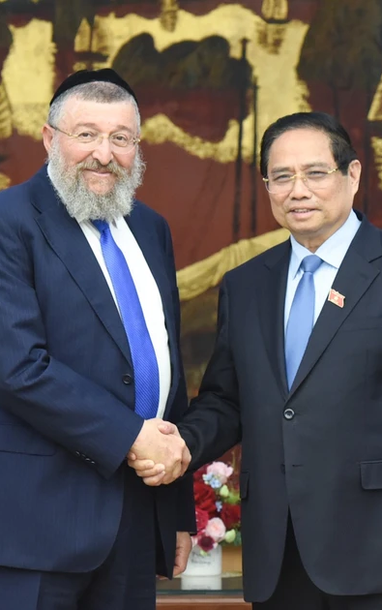 [Ảnh] Thủ tướng Phạm Minh Chính tiếp ông Rabbi Yoav Ben Tzur, Bộ trưởng Lao động Israel