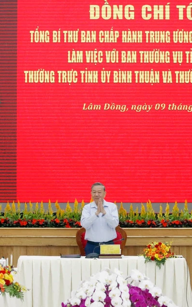 [Ảnh] Tổng Bí thư Tô Lâm làm việc với tỉnh Lâm Đồng, Bình Thuận và Đắk Nông