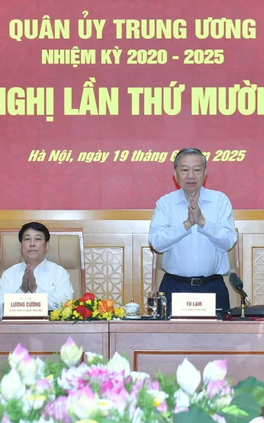 [Ảnh] Tổng Bí thư Tô Lâm chủ trì Hội nghị Quân ủy Trung ương lần thứ 14