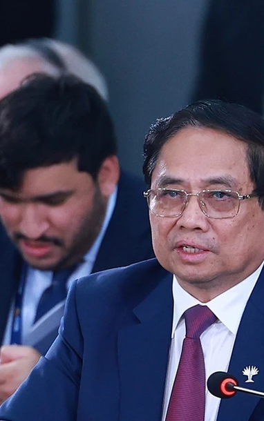 [Ảnh] Thủ tướng phát biểu tại Phiên thảo luận cấp cao Hội nghị BRICS mở rộng