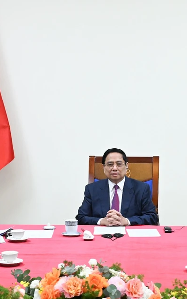 [Ảnh] Thủ tướng Phạm Minh Chính điện đàm với Thủ tướng Campuchia Hun Manet