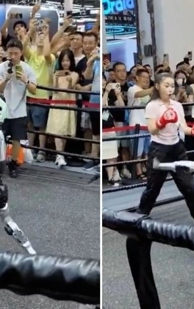 지난주에 공개된 "인간과 로봇의 자유형 무술 대결" 영상