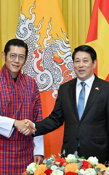 [Ảnh] Chủ tịch nước Lương Cường hội đàm với Quốc vương Bhutan Jigme Khesar Namgyel Wangchuck