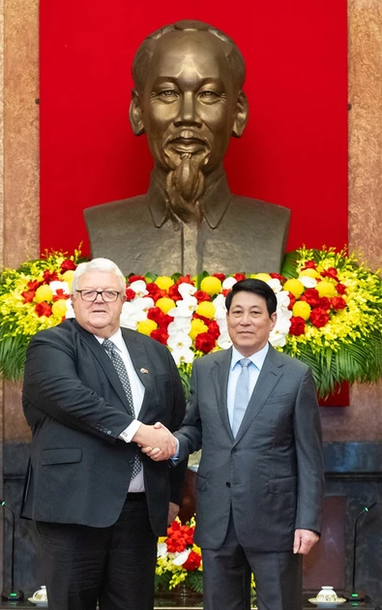 [Ảnh] Chủ tịch nước Lương Cường tiếp Chủ tịch Quốc hội New Zealand Gerry Brownlee