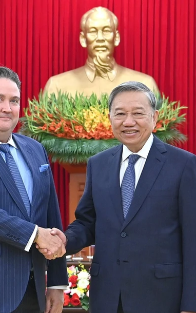 [Ảnh] Tổng Bí thư Tô Lâm tiếp Đại sứ Hoa Kỳ tại Việt Nam Marc Knapper