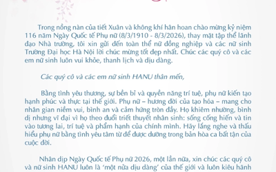ບັດອວຍພອນວັນແມ່ຍິງສາກົນ ວັນທີ 8 ມີນາ, ຈາກອະທິການບໍດີມະຫາວິທະຍາໄລຮ່າໂນ້ຍ.