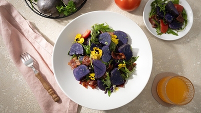 របៀបធ្វើសាឡាត់ bacon potato salad បែបអាមេរិក