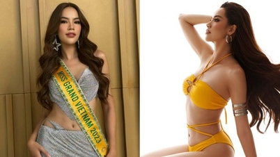 Lê Hoàng Phương mặc bikini quyến rũ, ghi điểm trước phần thi áo tắm nhờ đôi chân dài miên man